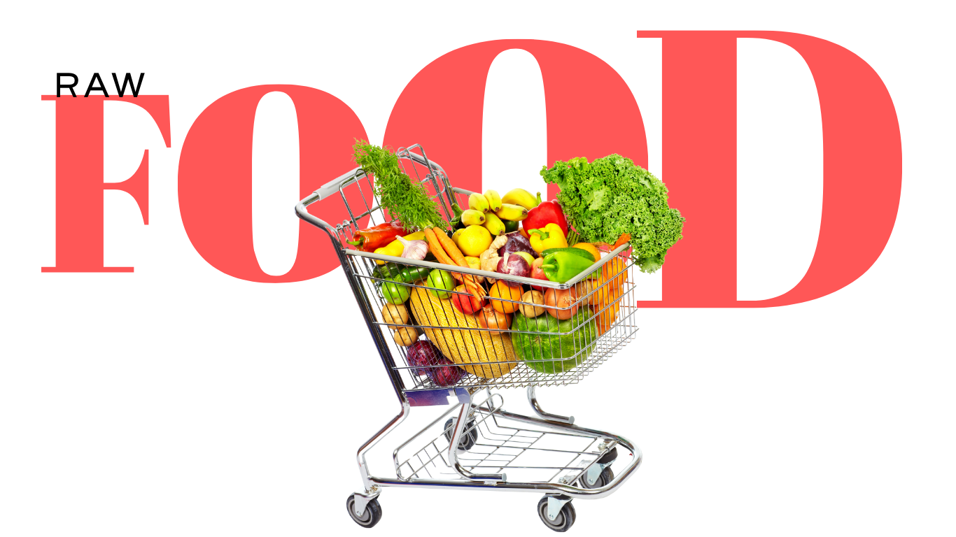 Diet :A vibrant selection of raw fruits and vegetables.